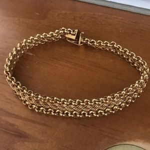 14 K gold woven bracelet